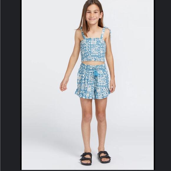 Volcom shorts and cami blue set size kids 8/10 - Picture 1 of 6